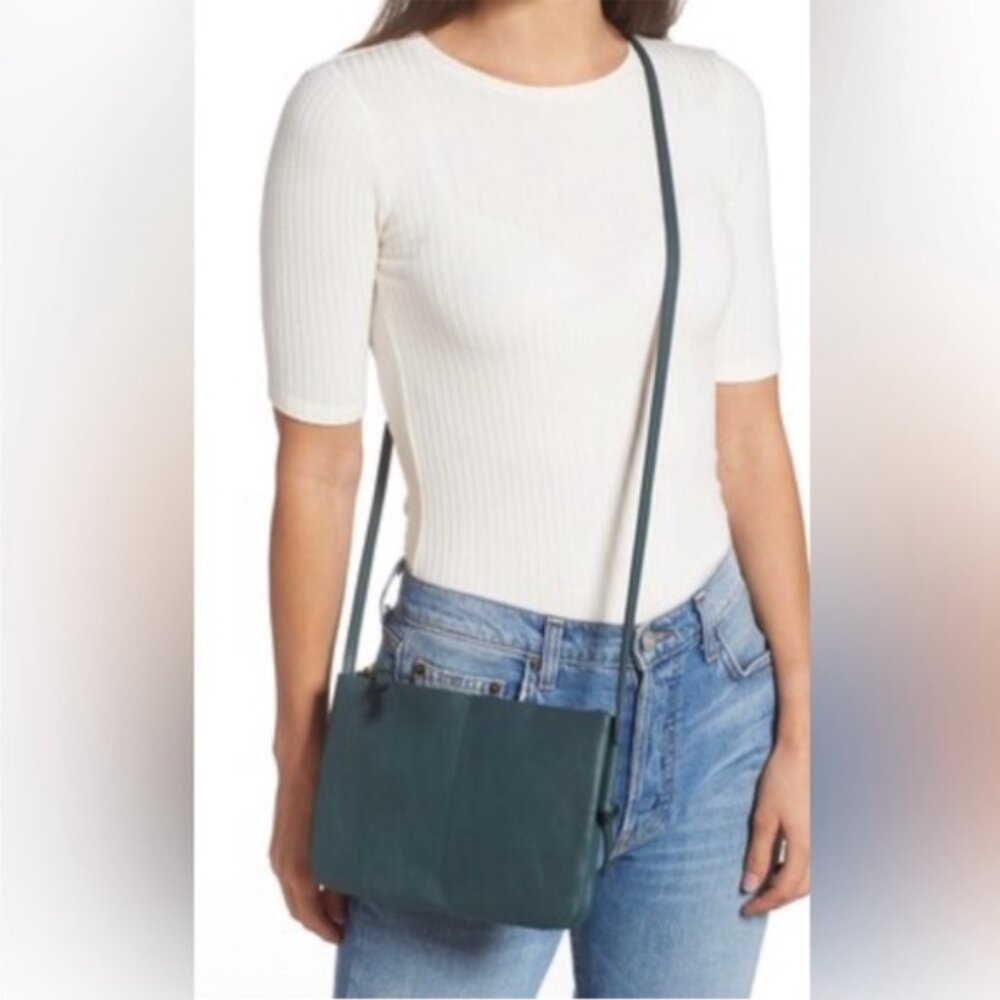Madewell The Knotted Leather Crossbody Bag Green Handbag Purse